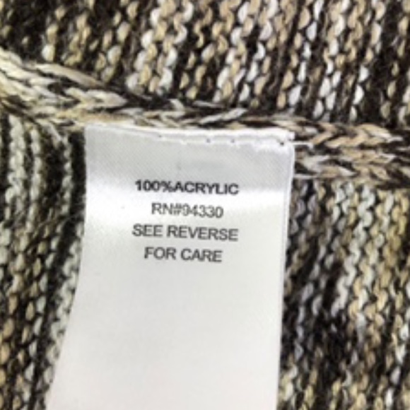 One A Elastic Waist Open Front Rolled Collar Horizontal Stripe Cardigan Size L - Picture 7 of 11